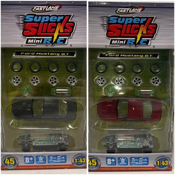 Fast Lane Super Slicks Mini R/C Ford Mustang GT Red & Black NEW In Box 1/43 - Picture 1 of 10